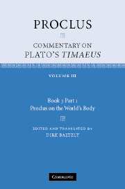 Proclus: Commentary on Plato's Timaeus